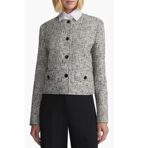 Lafayette 148 New York Collarless Linen Blend Tweed Jacket